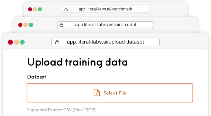Browser-based interface used to train decision intelligence AI models