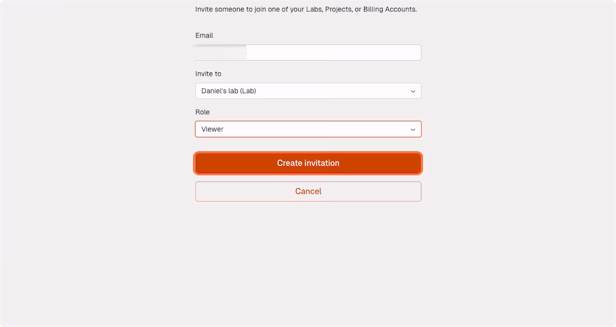 Tap on Create invitation