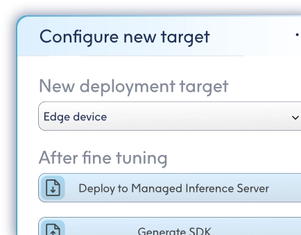 Change AI model deployment target
