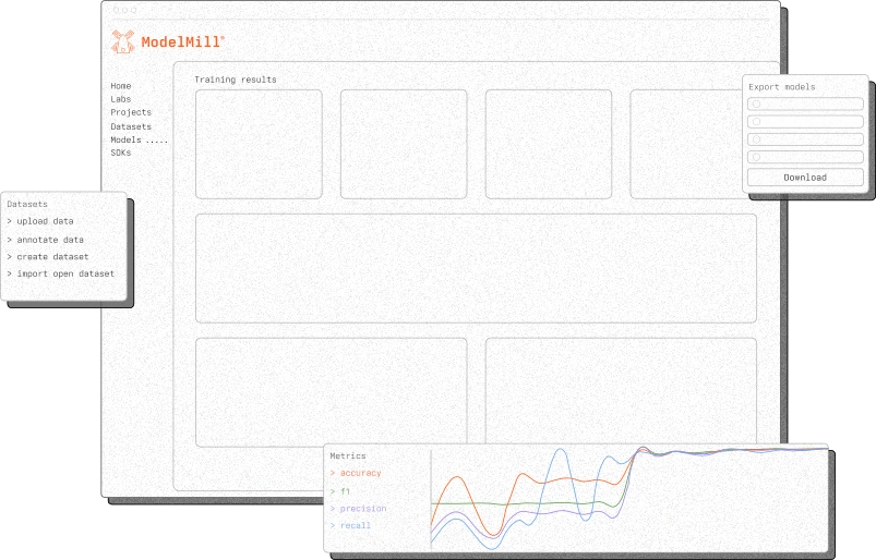 ModelMill AI training platform screenshot